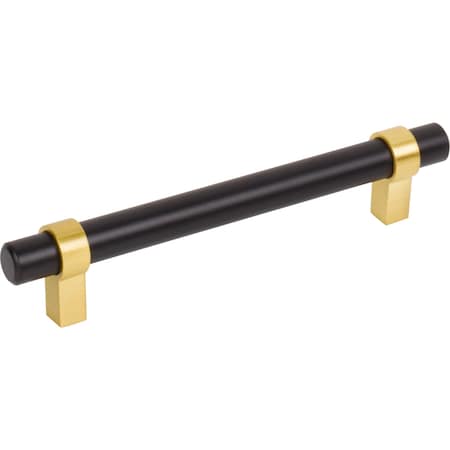 Jeffrey Alexander 128 Mm Center-To-Center Matte Black W/ Brushed Gold Key Grande Cabinet Bar Pull 5128MBBG
